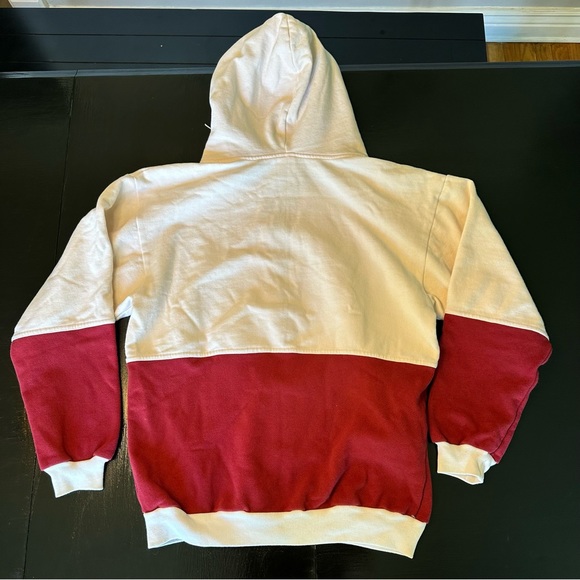 Vintage Michigan Charlevoix Medium Red and Cream Made in USA Lighthouses Hoodie - Picture 10 of 10